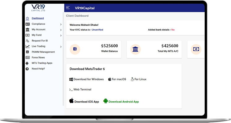 Client portal screenshot